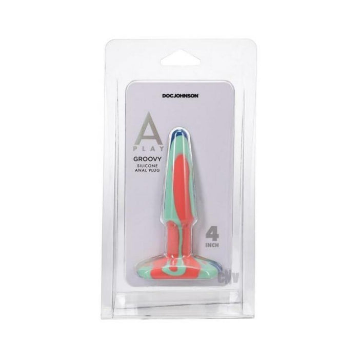 A-play Groovy 4 In. Silicone Anal Plug Sunrise