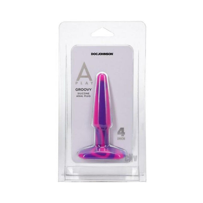 A-play Groovy 4 In. Silicone Anal Plug Berry