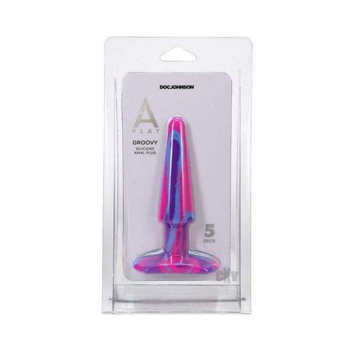A-play Groovy 5 In. Silicone Anal Plug Berry