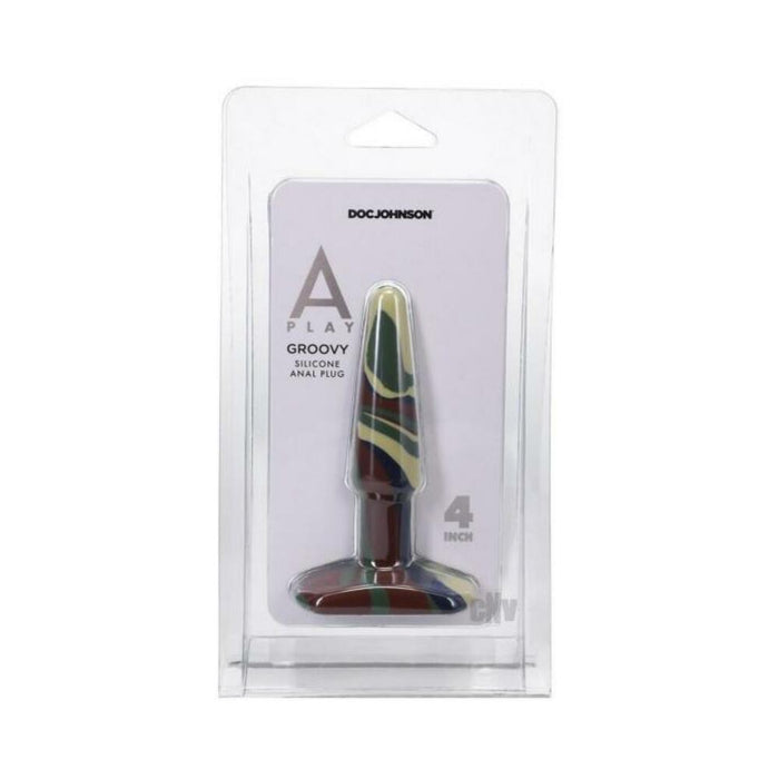 A-play Groovy 4 In. Silicone Anal Plug Camouflage