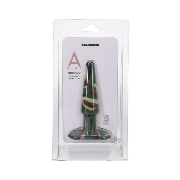 A-play Groovy 5 In. Silicone Anal Plug Camouflage