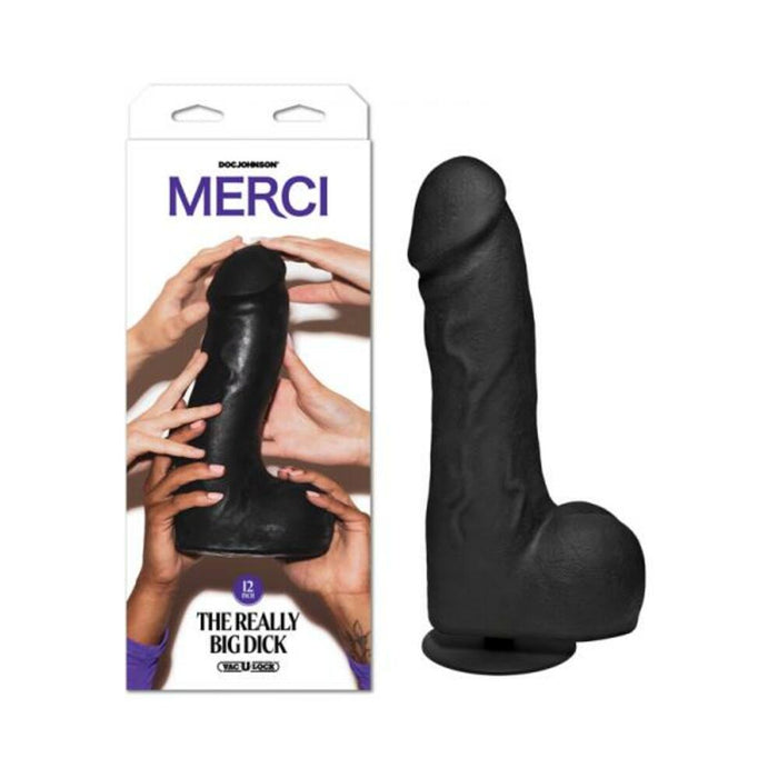 Merci The Really Big Dick With Xl Removable Vac-u-lock Suction Cup Black