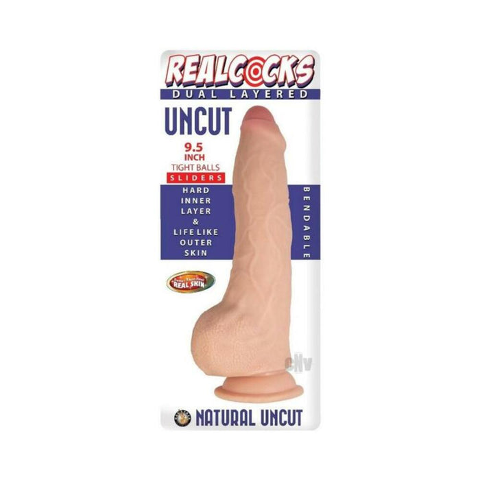 Realcocks Dual Layered Uncut Slider Tight Balls 9.5 In. Light | SexToy.com