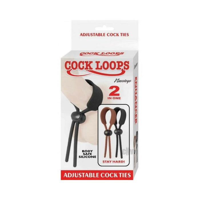 Cock Loops Adjustable Cock Ties Brown & Black