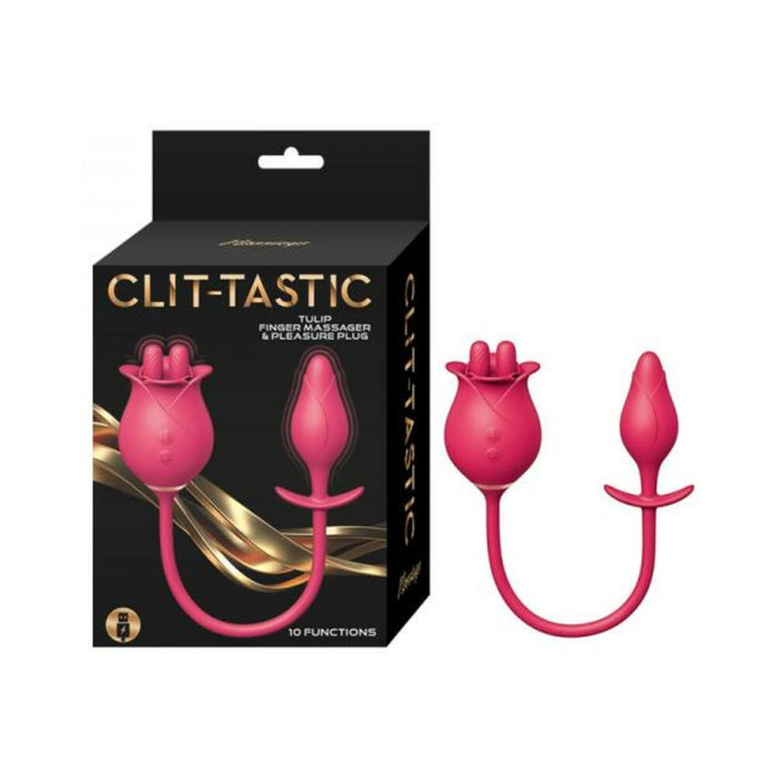 Clit-tastic Tulip Finger Massager & Pleasure Plug Red