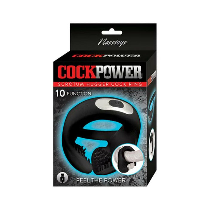 Cockpower Scrotum Hugger Cock Ring Black
