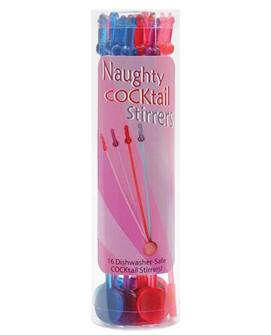 Naughty Cocktail Stirrers 16 Per Pack Assorted Colors | SexToy.com