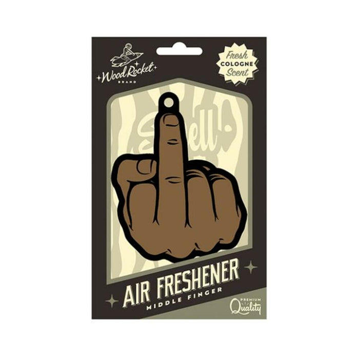 Wood Rocket Air Freshener Middle Finger Peach