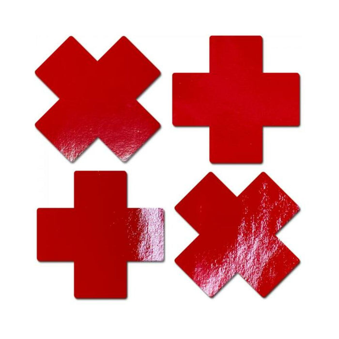 Pastease Petite Plus X Faux Latex Red Crosses