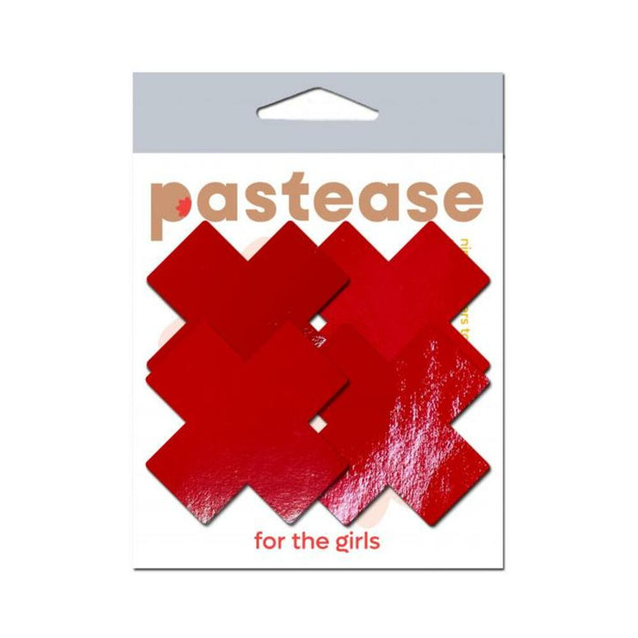 Pastease Petite Plus X Faux Latex Red Crosses