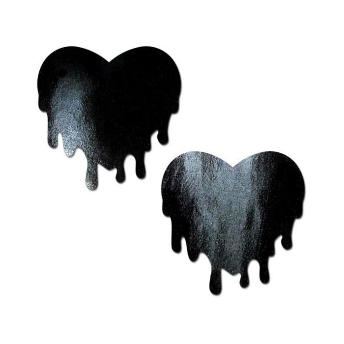 Pastease Faux Latex Black Melty Hearts