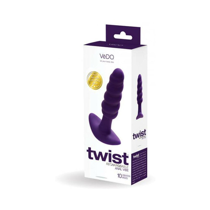 Vedo Twist Rechargeable Anal Plug - Purple