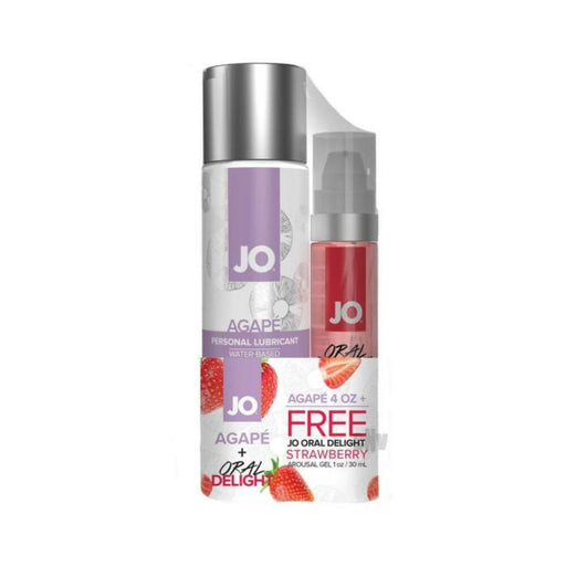 Jo Agape Water-based Lubricant 4 Oz. And Oral Delight Strawberry Arousal Gel 1 Oz. | SexToy.com