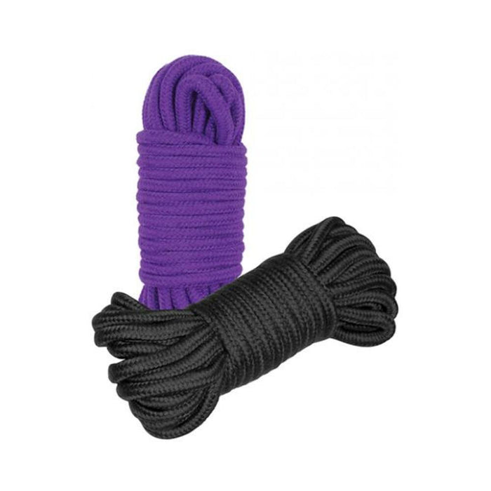 Plesur Cotton Shibari Bondage Rope 2 Pack - Black/purple