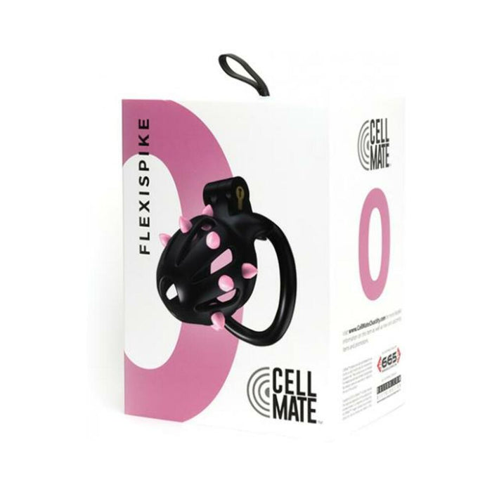 Sport Fucker Cellmate Flexispike Chastity Cage - Size 0 Black/pink