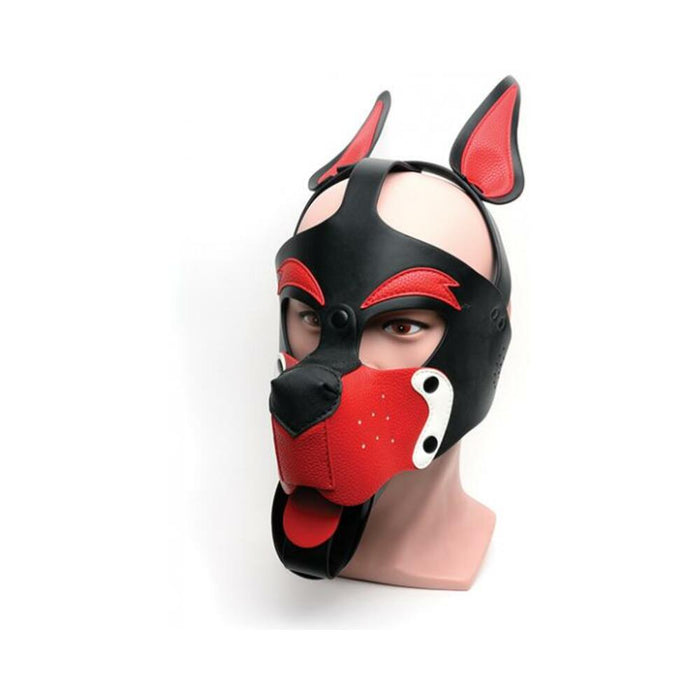 665 Playful Pup Hood - O/s Black/white/red