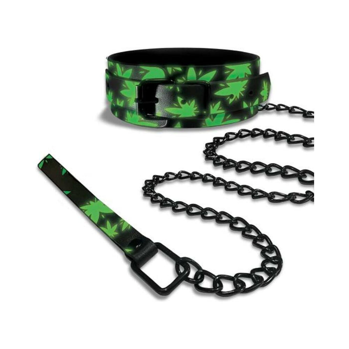 Stoner Vibes Chronic Collection Glow In The Dark Collar And Leash