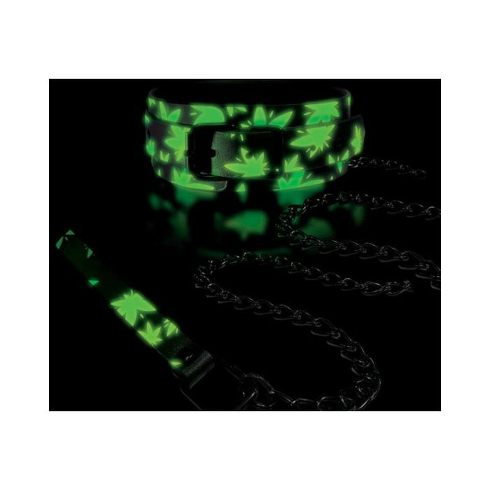 Stoner Vibes Chronic Collection Glow In The Dark Collar And Leash