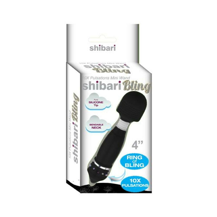 Hello Sexy Bling Mini Wand Rechargeable 10x Black | SexToy.com