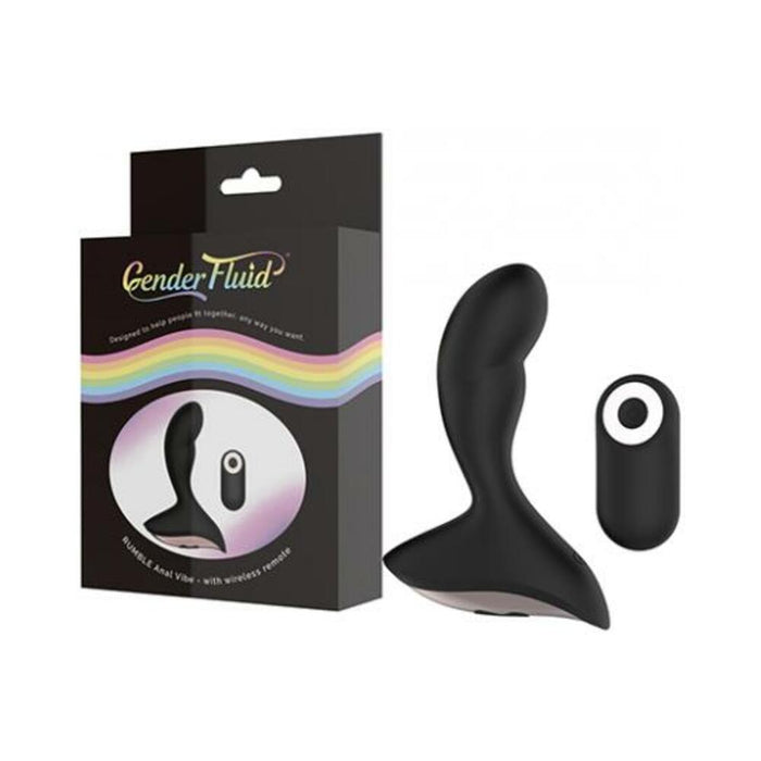 Gender Fluid Rumble Anal Vibe W/remote - Black