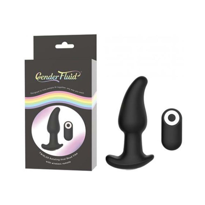 Gender Fluid Twirler Anal Vibe W/remote - Black