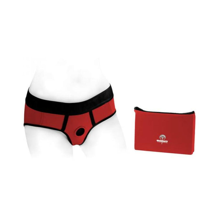 Spareparts Tomboi Nylon Briefs Harness Red/black Size Xxs
