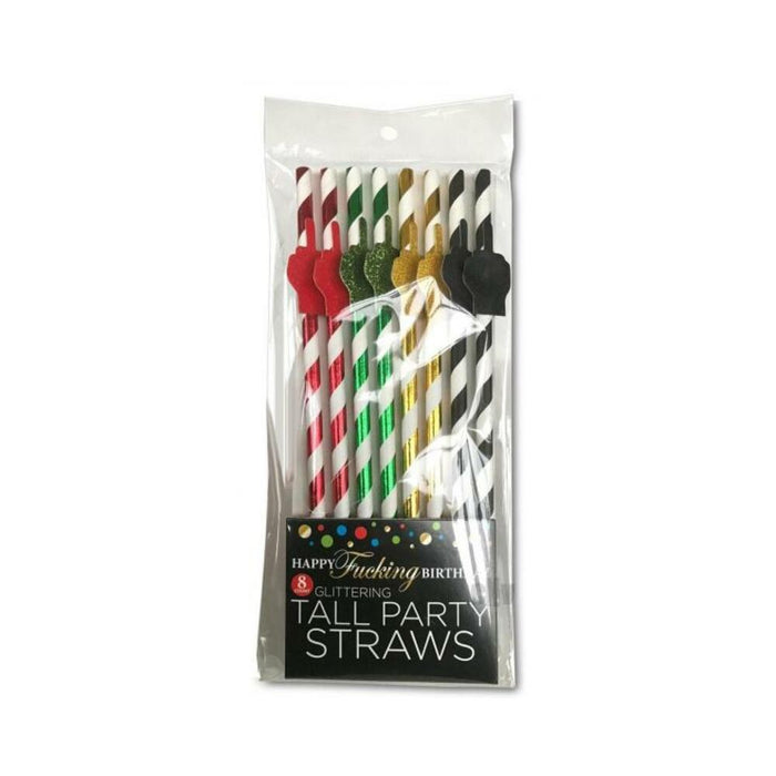 Happy Fucking Birthday Tall Party Straws | SexToy.com