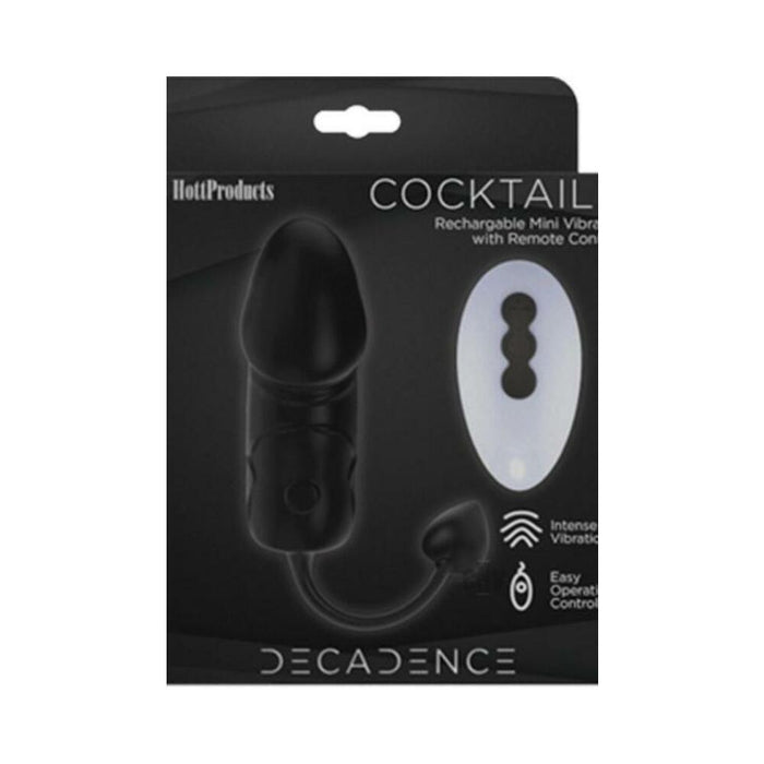 Decadence Cocktailz Vibrating Penis Shape Egg With Warming Element Remote Control Black | SexToy.com
