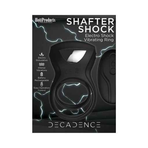 Decadence Shafter Shock E-stim Cock Ring Black | SexToy.com