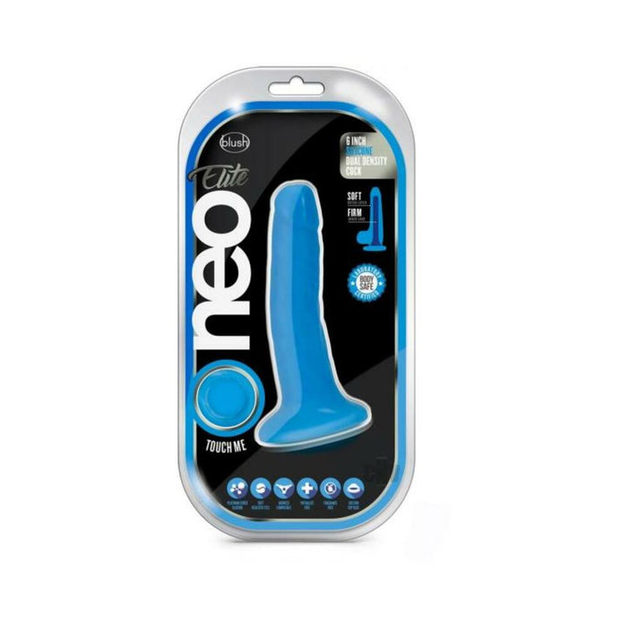 Neo Elite - 6-inch Silicone Dual-density Cock - Neon Blue | SexToy.com