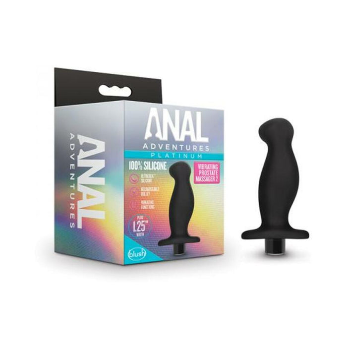 Anal Adventuresplatinum- Silicone Vibrating Prostate Massager 02- Black | SexToy.com