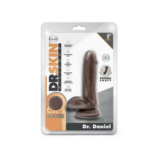 Dr. Skin Dr. Daniel Dildo With Suction Cup Silicone 6 In. Chocolate | SexToy.com