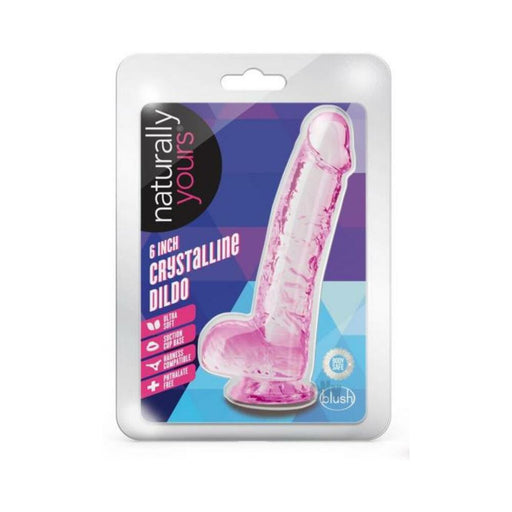 Naturally Yours Crystalline Dildo 6 In. Rose | SexToy.com