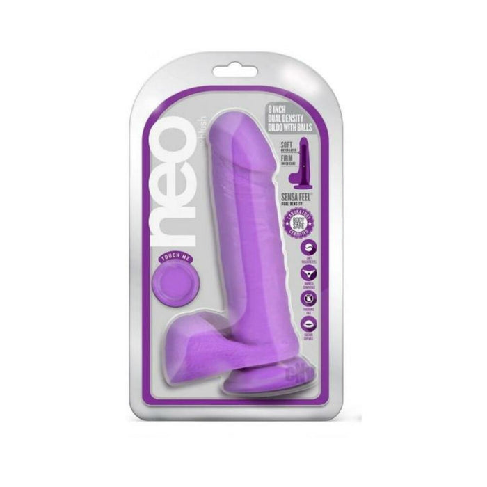 Neo Dual Density Dildo 8` Neon Purple