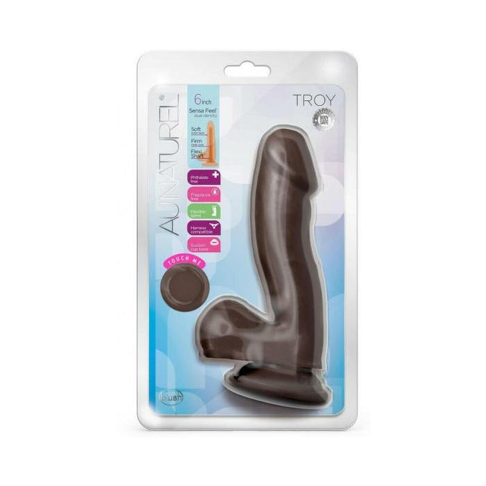Au Naturel Troy Dildo 6 In. Chocolate | SexToy.com
