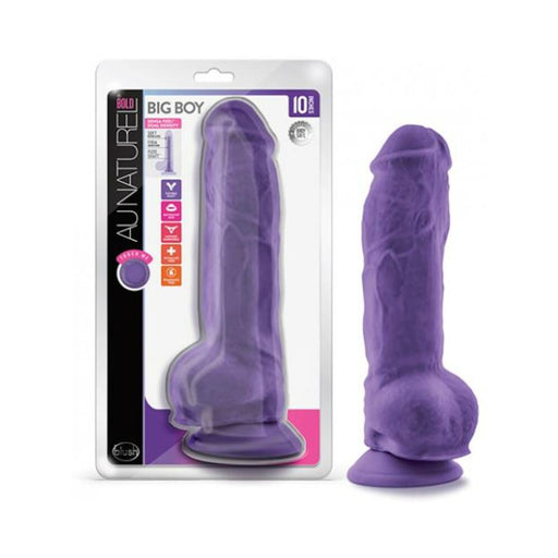 Au Naturel Bold Big Boy Dildo 10 In. Purple | SexToy.com