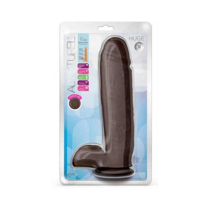 Au Naturel Huge Dildo 10 In. Chocolate | SexToy.com