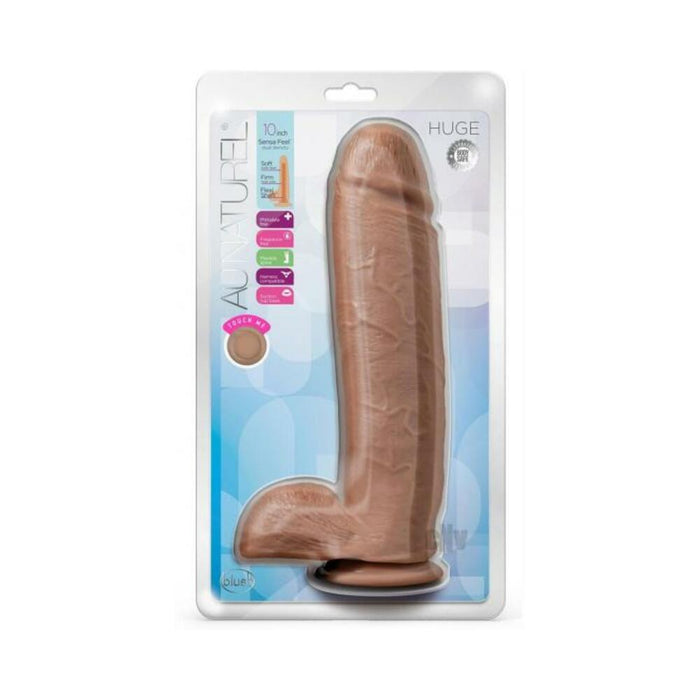 Au Naturel Huge Dildo 10 In. Mocha | SexToy.com