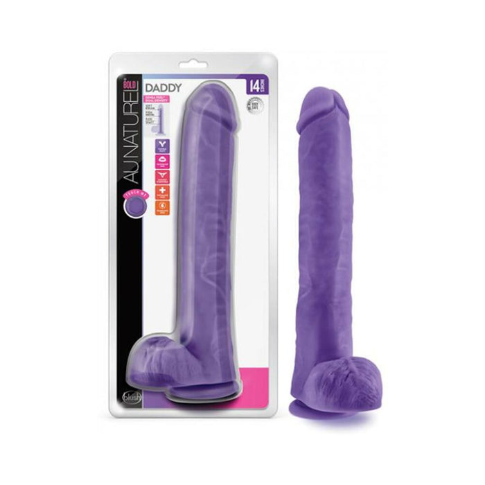 Au Naturel Bold Daddy Dildo 14 In. Purple | SexToy.com