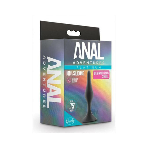 Anal Adventures Platinum Silicone Beginner Plug Small Black | SexToy.com