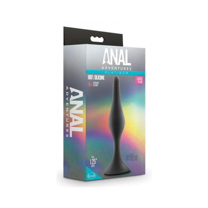 Anal Adventures Platinum Silicone Beginner Plug Large Black | SexToy.com