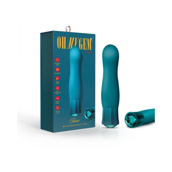Blush Oh My Gem Fierce Rechargeable Warming Silicone G-spot Vibrator Blue Topaz