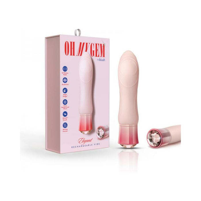 Blush Oh My Gem Elegant Rechargeable Warming Textured Silicone G-spot Vibrator Morganite