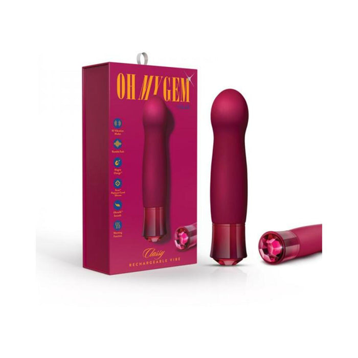 Blush Oh My Gem Classy Rechargeable Warming Silicone G-spot Vibrator Garnet