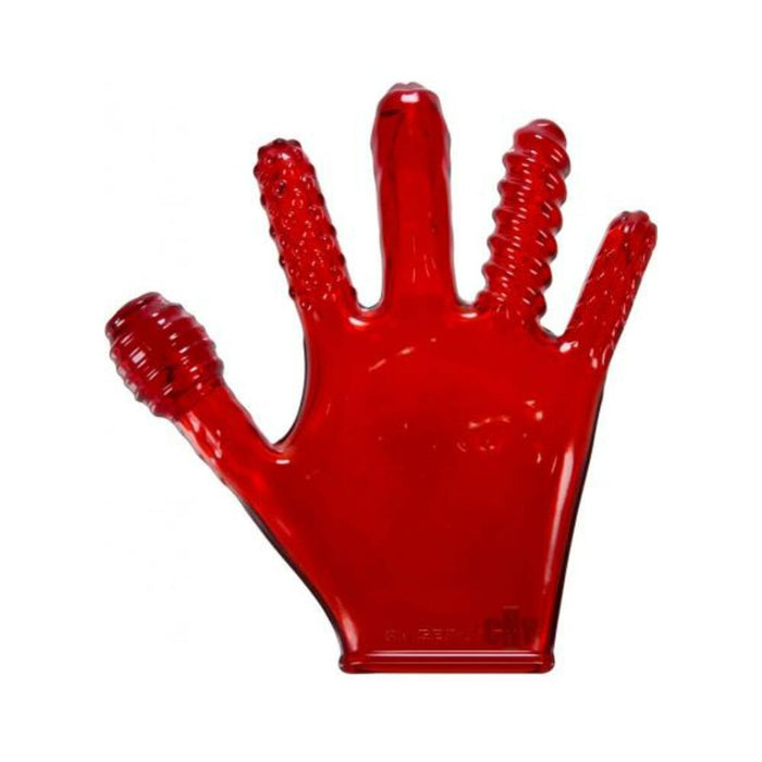 Finger F*ck Textured Glove Red