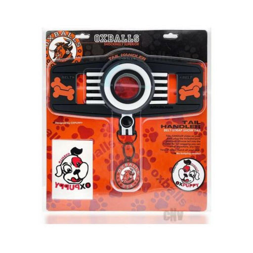 Oxballs Tail Handler Belt Strap With Pup Tail Silicone/pvc Black | SexToy.com