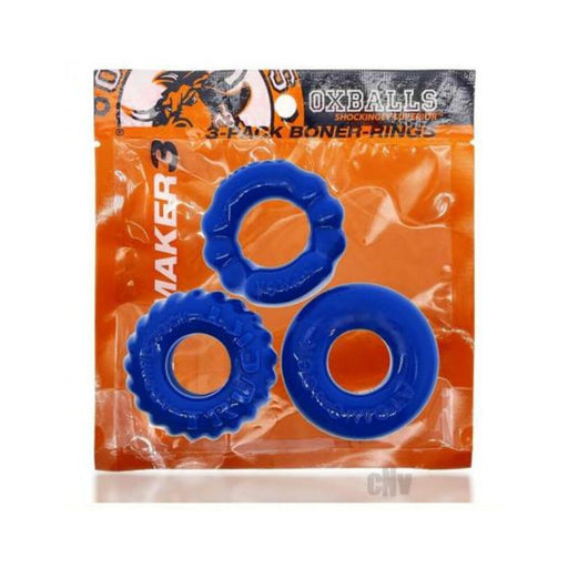 Oxballs Bonemaker 3-pack Boner Cockring Kit Flextpr Pool Blue | SexToy.com