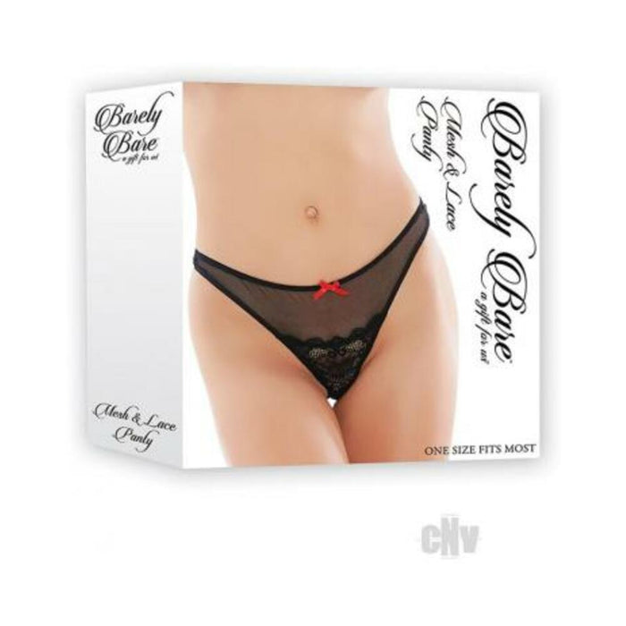 Barely Bare Mesh & Lace Panty Black Os | SexToy.com
