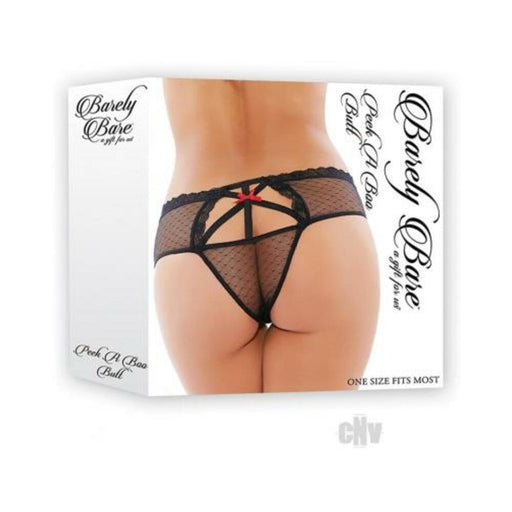 Barely Bare Peek-a-boo Butt Panty Black Os | SexToy.com