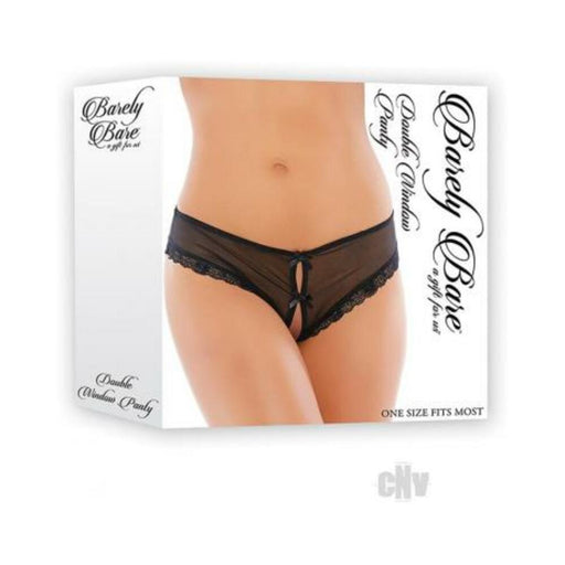 Barely Bare Double Window Panty Black O/s | SexToy.com